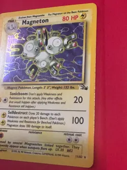 Magneton Holo Fossil Unlimited 11/62 Pokemon TCG Holographic Card Rare - Image 2