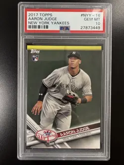 Aaron Judge 2017 Topps New York Yankees Team Set Rookie #NYY-16 PSA 10 RC Gem MT - Image 1
