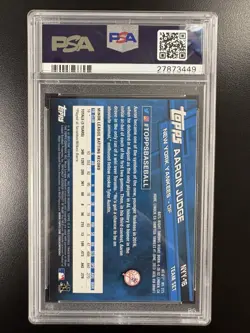Aaron Judge 2017 Topps New York Yankees Team Set Rookie #NYY-16 PSA 10 RC Gem MT - Image 2