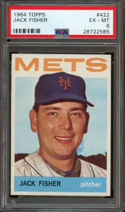 1964 Topps #422 Jack Fisher *PSA 6 (EX-MT) *New York Mets - Image 1