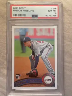 2011 Topps Freddie Freeman Rookie Card RC #145 PSA 8 NM-MT BRAVES DODGERS - Image 1