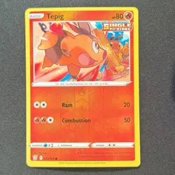 Tepig 23/163 Common Reverse Holo SWSH05: Battle Styles Pokemon TCG - Image 1