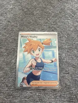 Pokemon Misty's Vitality 111/084 Ultra Rare Pitch Black Holo Near Mint Full Art - Image 1