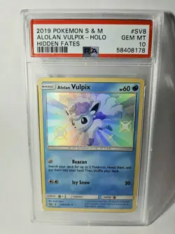 2018 Pokemon SM Hidden Fates Alolan Shiny Vault Vulpix SV8/SV94 PSA 10 Gem Mint - Image 1