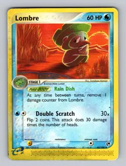 Lombre 45/100 Uncommon Sandstorm Pokemon Damaged - Image 1
