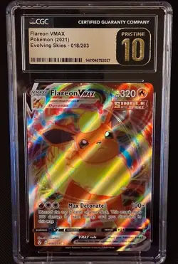 English #18 Flareon VMAX - 2021 SWSH - Evolving Skies POKEMON CGC 10 Pristine - Image 1