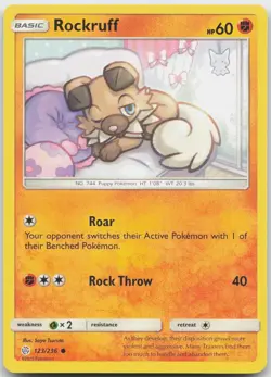 Rockruff 123/236 Common Cosmic Eclipse Pokemon Near Mint - Image 1