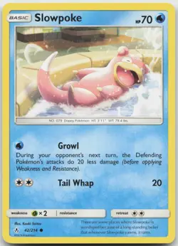 Slowpoke 42/214 Common Unbroken Bonds Pokemon Near Mint - Image 1