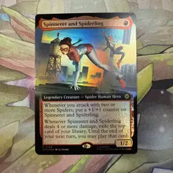Extended Art Foil Spinneret and Spiderling, MTG, Marvel's Spider-Man, MTG - Image 1