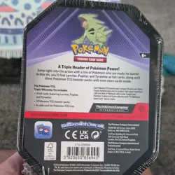 Pokemon TCG Triple Whammy Tin Tyranitar English 2024 6+ MPN 210-85694 - Image 3