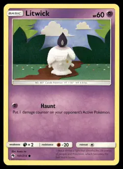 Litwick 101/214 Common Lost Thunder Pokemon Near Mint - Image 1