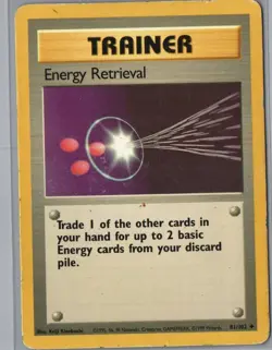Energy Retrieval 81/102 Uncommon Base Set Unlimited Pokemon Heavily Played - Image 1