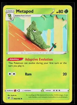 Metapod 002/192 Asako Ito Uncommon Rebel Clash Pokemon NM - Image 1