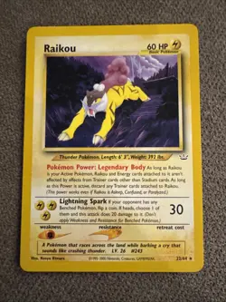 Pokemon Neo Revelation #22/64 Raikou Non-Holo Rare Unlimited - Image 1