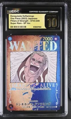 ✨✨ CGC 10 Pristine One Piece Donquixote Doflamingo ST03-009 Jpn Wanted Poster SP - Image 1