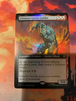 MTG Spider Man Ultimate Green Goblin Extended Art Foil - Image 1