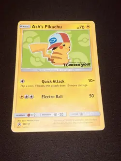 Ash's Pikachu SM112 | Black Star Promo | LP | Sun & Moon | Pokemon TCG - Image 1