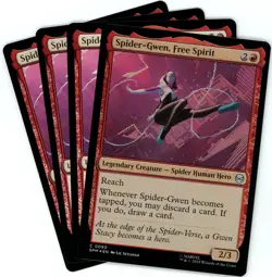 x4 Spider-Gwen, Free Spirit (Foil) - 0090 - Marvel's Spider-Man - MTG -SHIPS NOW - Image 1
