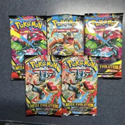 Pokemon Mega Evolution 10 Trading Cards X 5pks (50 Total Cards) Brand New - Image 1