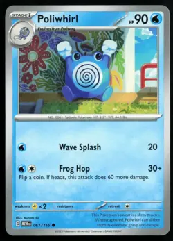 2023 Scarlet & Violet - 151 Poliwhirl #61 Non Holo Pokemon Card - Image 1