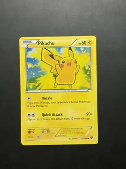 Pokemon Pikachu TCG Holo Card 42/146 2014 Movie Promo LP - Image 1