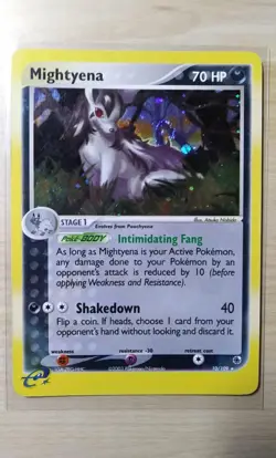 Pokemon Card EX Ruby & Sapphire # 10 Mightyena Holo Rare E-Series 2003 MP - Image 1