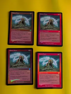 Extra Arms x4. Playset. Enchant Creature. MTG 4 Card. Scourge. Old Border FOIL. - Image 2