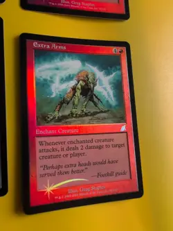Extra Arms x4. Playset. Enchant Creature. MTG 4 Card. Scourge. Old Border FOIL. - Image 3