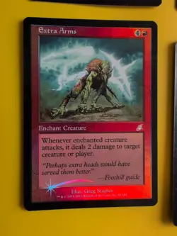 Extra Arms x4. Playset. Enchant Creature. MTG 4 Card. Scourge. Old Border FOIL. - Image 5