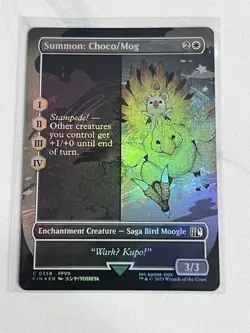 Summon: Choco/Mog FOIL FIN Final MTG 358 FULL ART BORDERLESS COMMON - Image 1