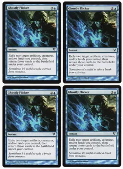 Ghostly Flicker x4 4x 2012 Avacyn Restored PLAYSET Blue Instant MTG SP - NM AZ2 - Image 1