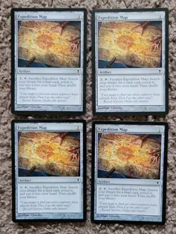 Expedition Map x4 4x 2009 Zendikar PLAYSET Artifact MTG NM Magic - Image 1