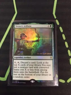 MTG Magic The Gathering Vivien’s Arkbow Foil Prerelease Promo Artifact Commander - Image 1