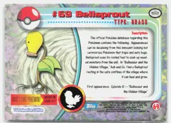 Bellsprout #69 Topps Trading Cards Series 1 Pokemon Near Mint - Image 2