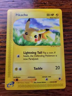 LP! Pikachu 124/165 Expedition Base Set Pokemon - Image 1