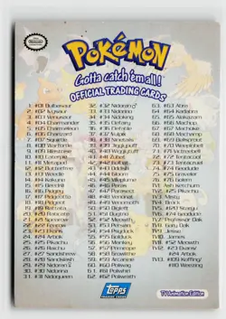 Non_sport 1999 Topps Pokemon TV Animation Edition Series 1 #NNO Checklist - Image 2