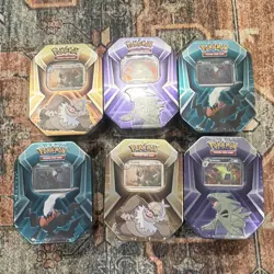 Pokemon TCG Triple Whammy Tin Lot (6). Each tin has 2 DR and 1 JT pack. - Image 1