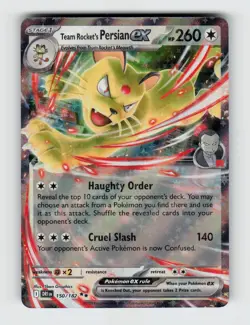 Team Rocket's Persian ex 150/182 Holo Double Rare Destined Rivals Pokemon NM - Image 1