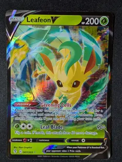 Leafeon V 007/203 NM Pokemon TCG SWSH07: Evolving Skies - Image 1