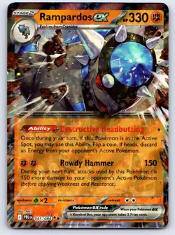 Rampardos ex 045/084 Double Rare Pitch Black Pokemon Holo Near Mint - Image 1