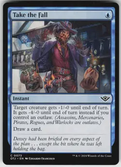 MTG Take the Fall 73 Outlaws of Thunder Junction C Normal NM - Image 1