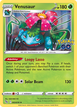 Venusaur 003/078 Holo Rare Pokemon GO Pokemon Holo Near Mint - Image 1