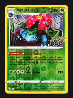 Venusaur 003/078 Holo Rare Pokemon GO Reverse Holo Near Mint - Image 2