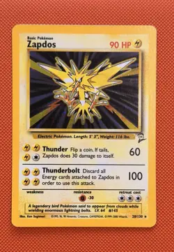 Pokemon TCG Zapdos 020/130 Base Set 2 Holo Rare 90 HP English - NM - Image 1