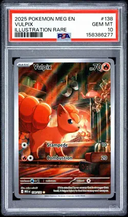 2025 Pokemon Mega Evolution 138/132 Vulpix Illustration Rare PSA 10 - Image 1
