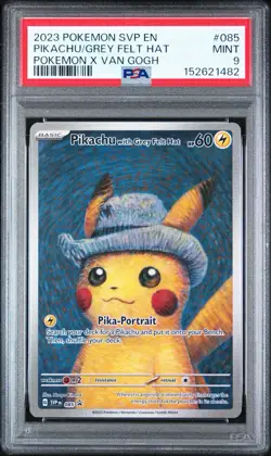 Pokemon Pikachu With Grey Felt Hat PSA 9 Promo #085 Van Gogh - Image 1
