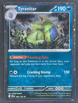 Pokemon Tyranitar Cosmos Holo 095/159 JTG Journey Together NM - Image 1