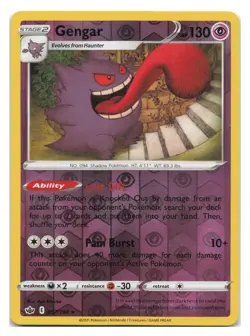 Gengar 057/198 Rare Chilling Reign Pokemon Reverse Holo 2021 - Image 1