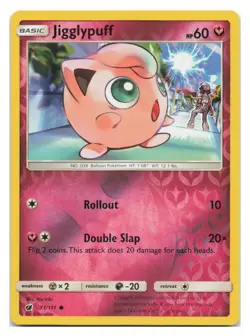 Jigglypuff 71/111 Common Crimson Invasion Pokemon Reverse Holo 2017 - Image 1