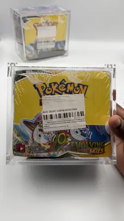 Pokemon Evolving Skies Booster Box Factory Sealed w/ Acrylic Case - Image 1